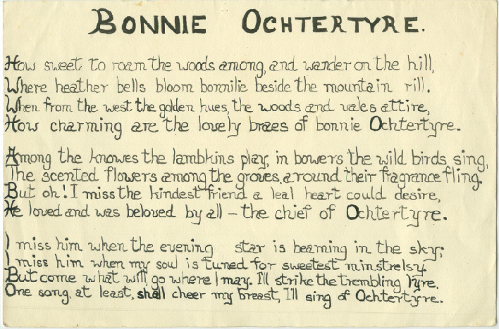 Bonnie Ochtertyre Poem